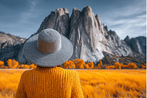 A happy hiker visits Yosemite, a Person Photo by ZinetroN