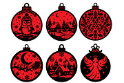 18 Christmas Ornaments Laser Cut SVG, an Object Graphic by DreamCafeArt (Thumbnail 6 of 8)