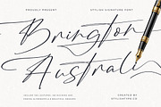 Brington Australi Stylish Signature, a Script Font by stylishtype.co (Thumbnail 1 of 20)
