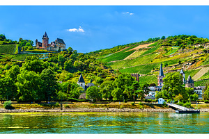 Stahleck Castle above the Rhine in, an Architecture Photo by Leonid Andronov