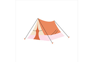 Tent. Camping tent. Tourist camping, an Object Illustration by Mila Di Art
