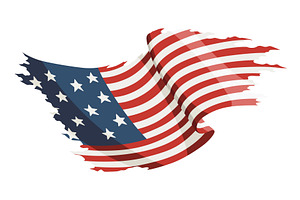 American flag. Waving national, an Object Illustration by Things for designers