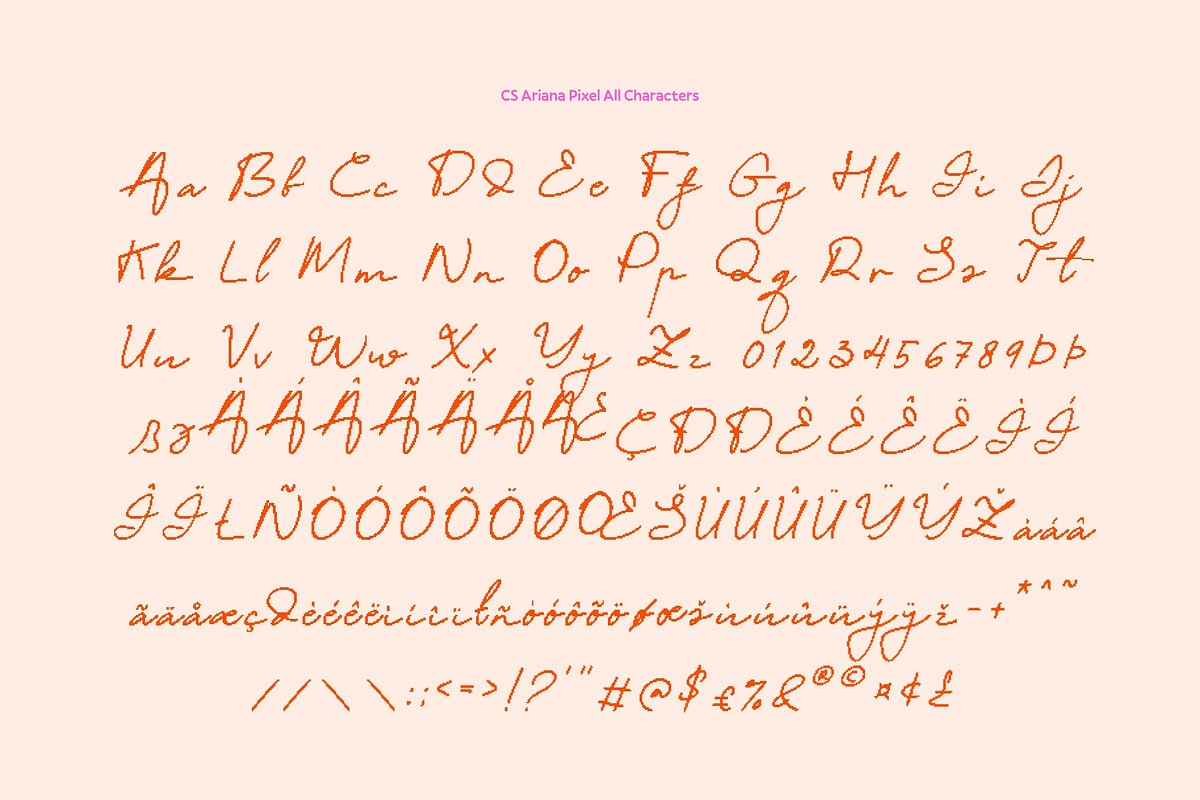 CS Ariana Pixel, a Script Font by Craft Supply Co. (Photo 8 of 8)