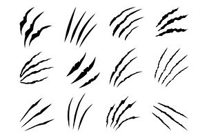 Black claw scratches. Black marks of, an Illustration by Valerie Bodnar