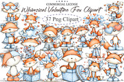 Whimsical Valentine Fox Clipart, an Illustration by designcity5 (Thumbnail 1 of 5)