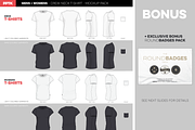 T-shirt vector mockups + Bonus, a Shirt Mockup by PrePress Toolkit (Thumbnail 2 of 5)