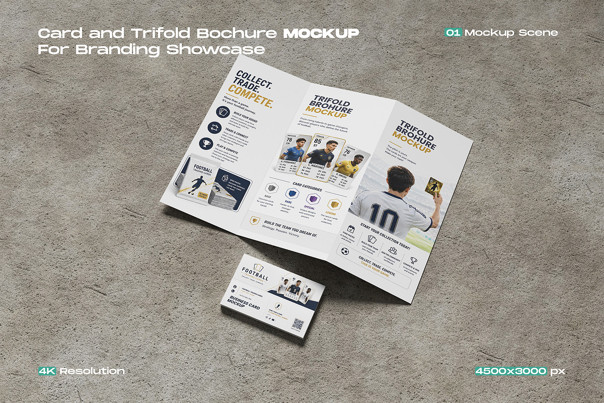 Card and Trifold Brochure Mockup, an Advertising Mockup by My Code Std (Photo 1 of 3)