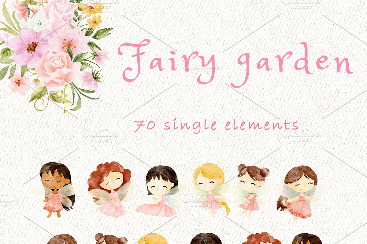 Fairy garden clipart, an Illustration by heyiamalice (Photo 6 of 12)