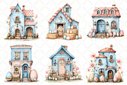 Whimsical Easter House Clipart, an Illustration by Black Bird Studio (Thumbnail 2 of 6)
