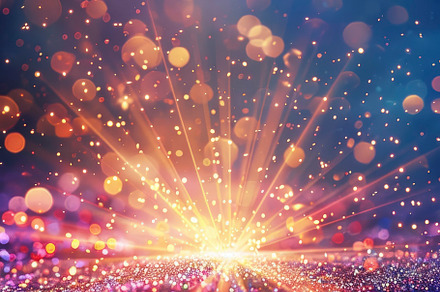 A cosmic scene with a radiant starbu, a Photo by LOGOCREATIVE