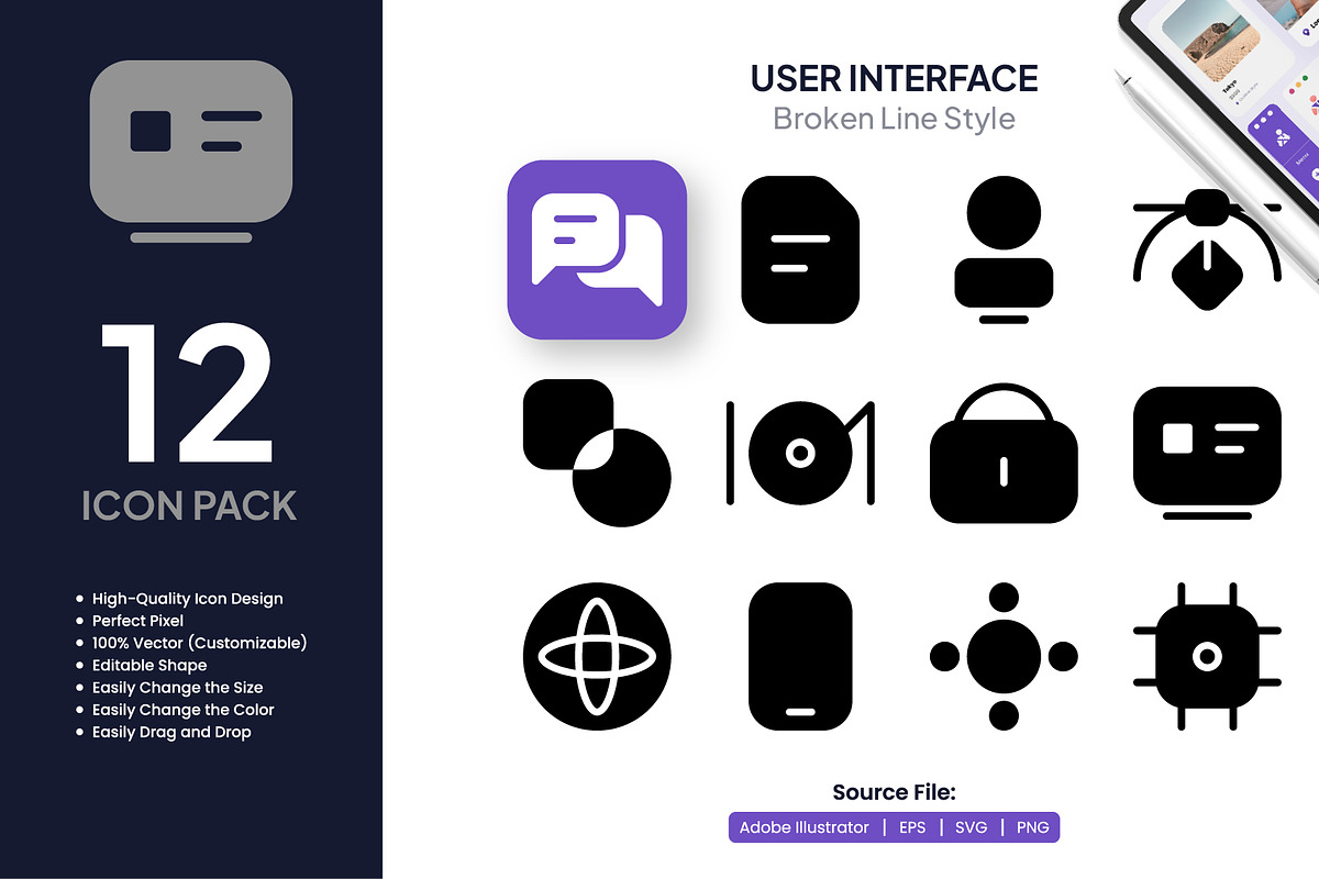 User Interface Bundle Icons, a Solid Icon by Moonstd (Photo 3 of 4)