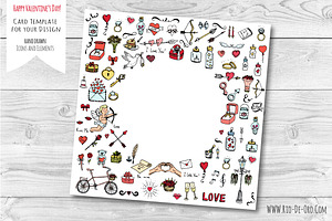 90 Hand Drawn Love Elements&Symbols