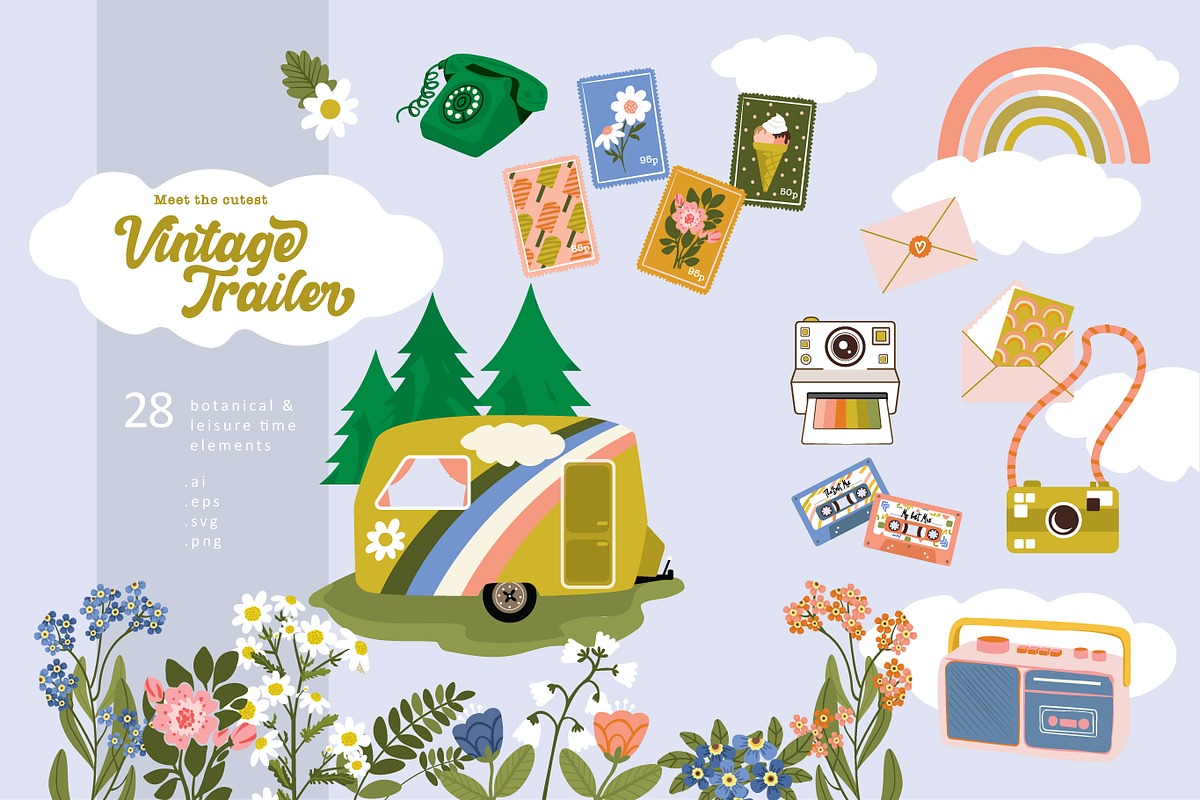 Camp like its 1985!, a Seasonal Illustration by CreaFlowDesign (Photo 2 of 8)