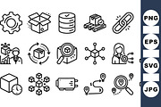 Logistics Supply Chain Icons Set, an Illustration by designvectx (Thumbnail 1 of 3)