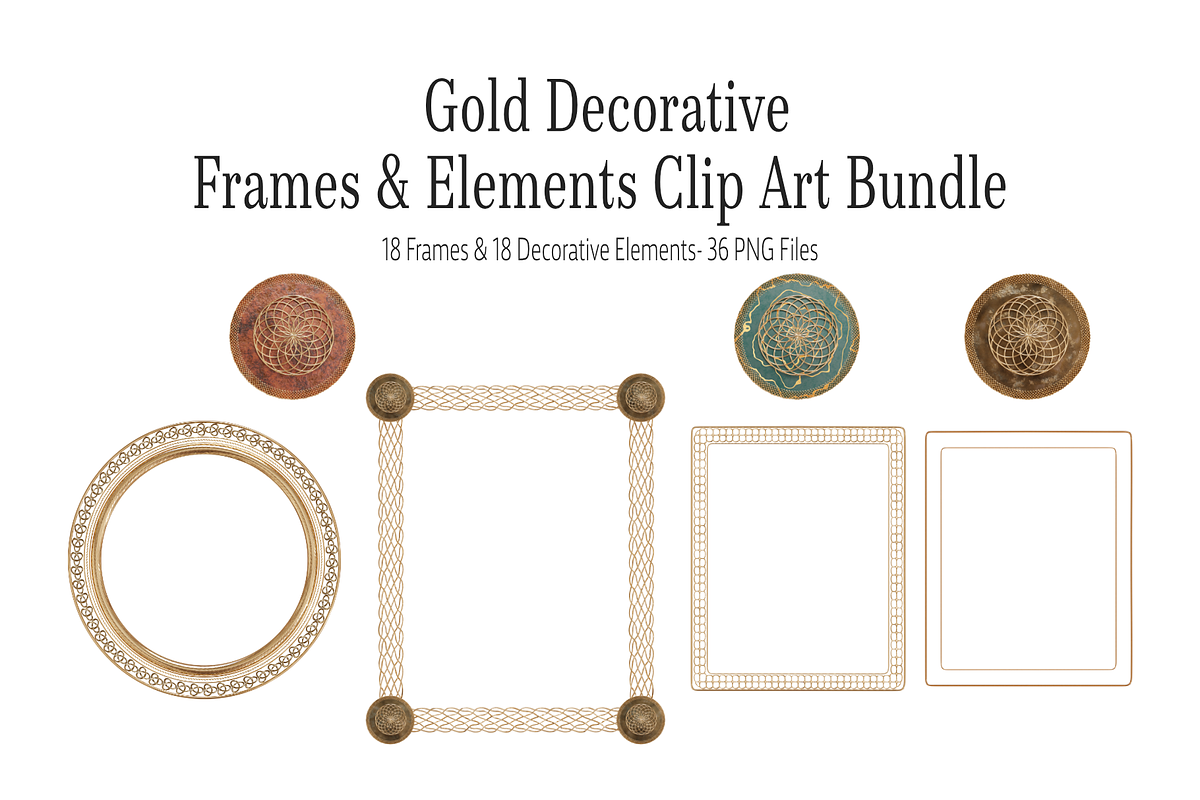 Ornate Gold Frames Clipart Bundle, an Object Graphic by 3PointsCreative (Photo 1 of 9)