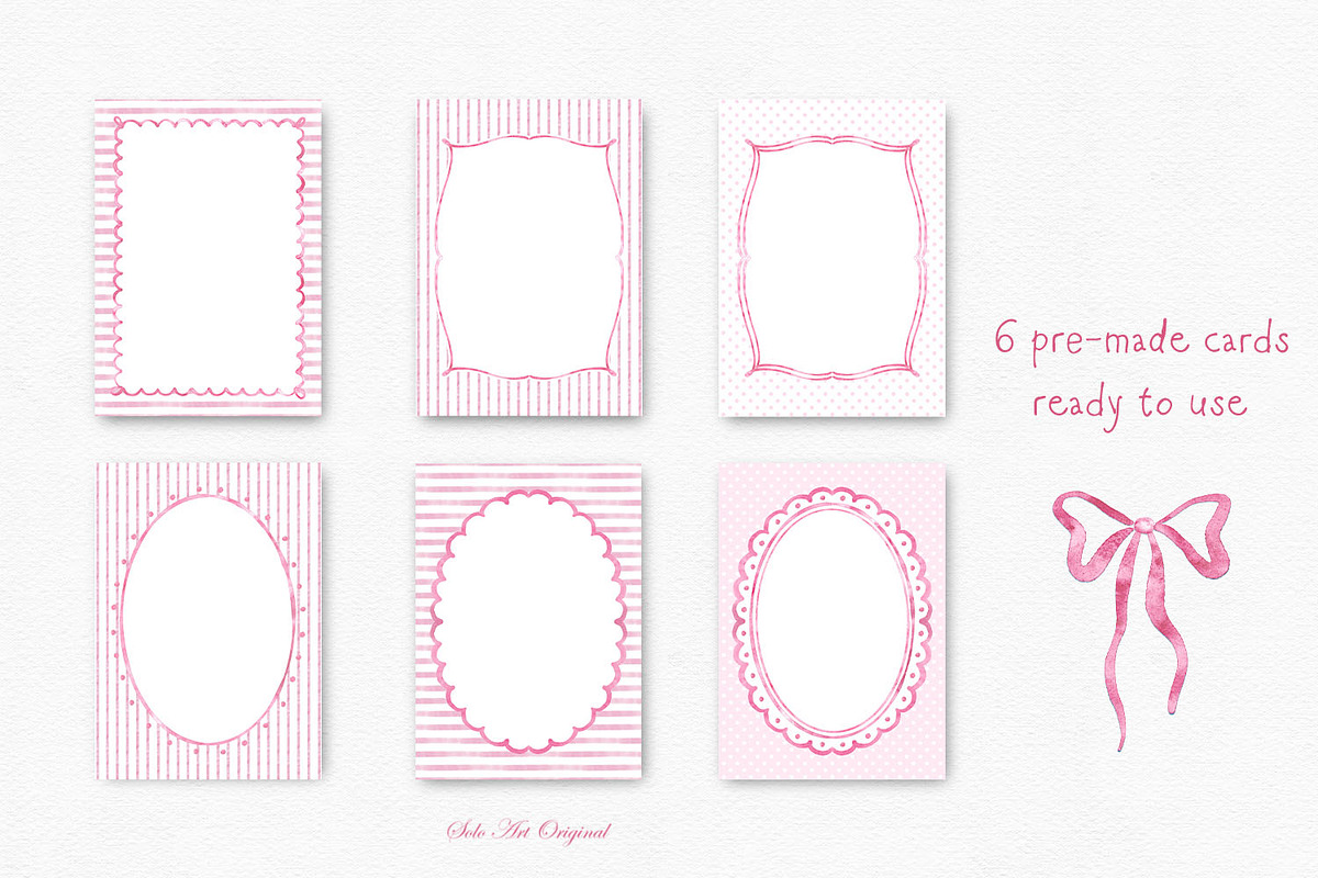 Watercolor Hand-Drawn Pink Frames, an Object Graphic by Solo Art Original (Photo 8 of 14)