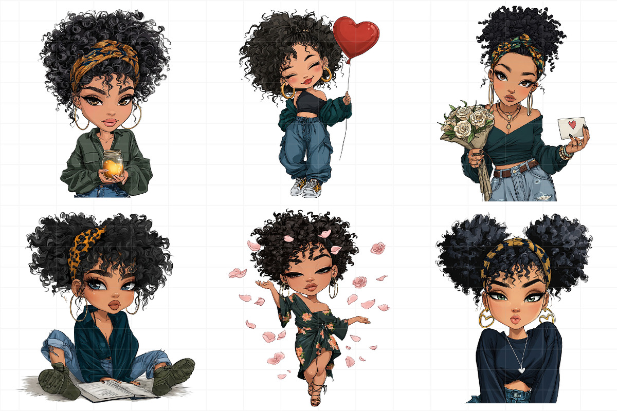 Valentine Holiday Black Girl Clipart, an Illustration by Daily.Designs (Photo 4 of 8)