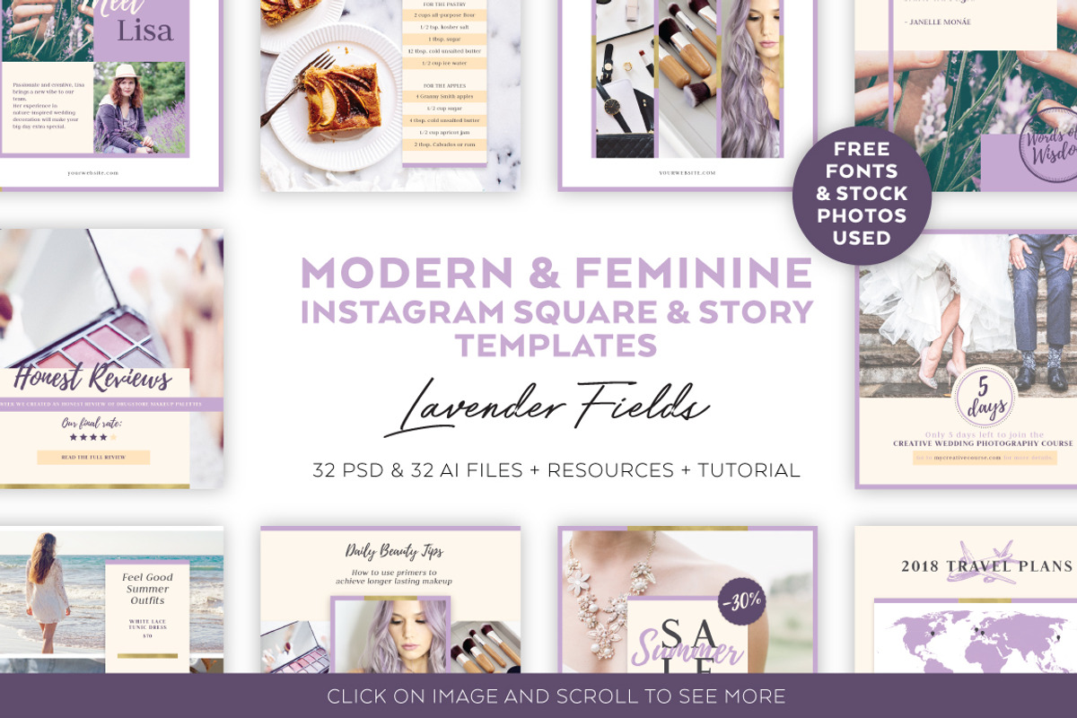 Lavender Field INSTAGRAM BANNER pack, a Social Media Template by Andimaginary Creative Co. (Photo 9 of 9)