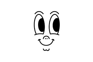Cartoon face with tiny nose and, an Object Illustration by GraphiShop
