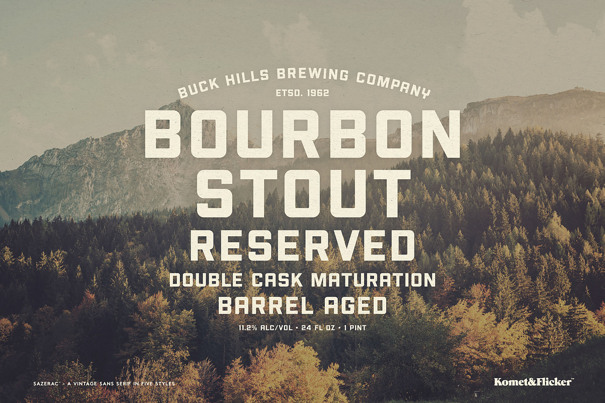 SAZERAC – A Bold Vintage Style Font, a Sans Serif Font by Komet & Flicker (Photo 5 of 15)