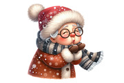Funny Old Lady Christmas Sublimation, an Illustration by Designworld (Thumbnail 5 of 6)
