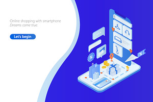 Online shopping concept, a Technology Illustration by Good Studio