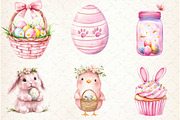 Watercolor Cute Easter Clipart, an Illustration by Watercolor design (Thumbnail 2 of 4)