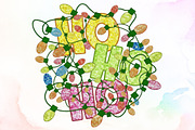 Ho Ho Ho With Christmas Lights PNG, an Illustration by Sublimation Artist (Thumbnail 1 of 9)