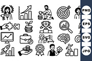 Business Success Icon Set, an Illustration by designvectx (Thumbnail 1 of 3)