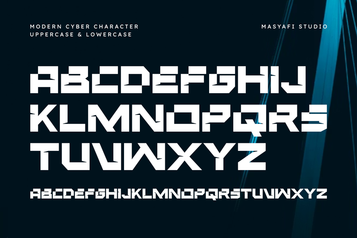 Modern Cyber | Futuristic Font, a Symbol Font by Masyafi Studio (Photo 2 of 8)