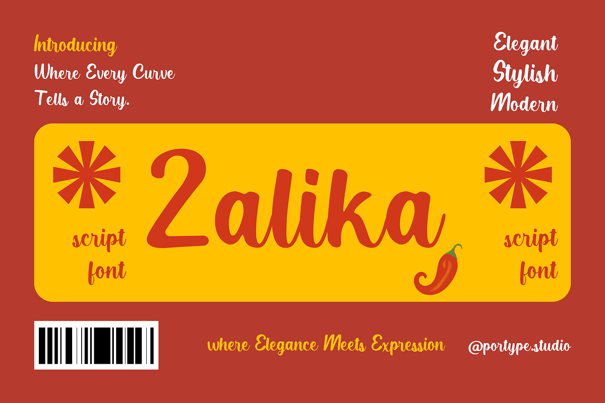 Zalika font, a Script Font by portype (Photo 1 of 12)