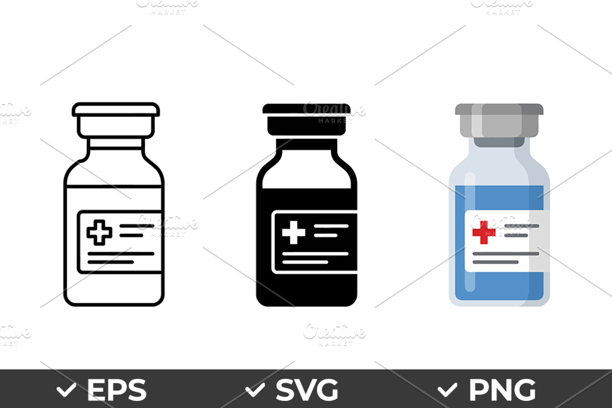 Medical Vial Bottle Vector Set, an Object Graphic by Artonix (Photo 1 of 3)
