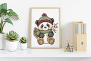 Watercolor Cute Christmas Panda, an Illustration by Canvas Craft (Thumbnail 6 of 7)