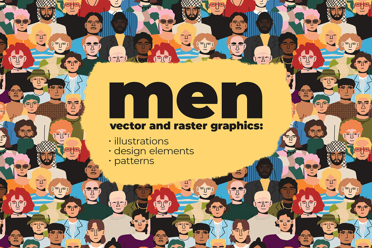 Men. Vector and raster graphics, a Person Illustration by Oliana Moroz (Photo 1 of 18)