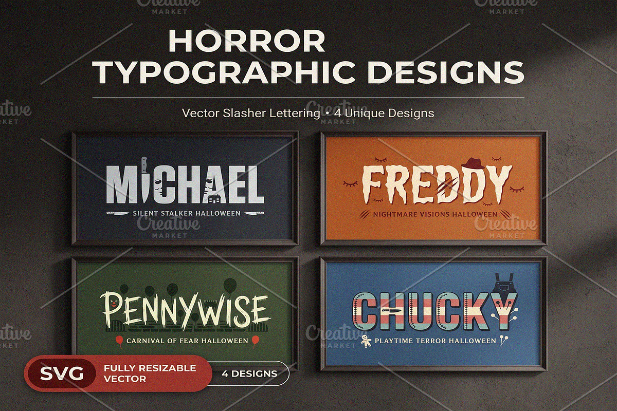 Horror Slasher SVG Lettering Pack, an Object Graphic by NH graphic (Photo 1 of 3)