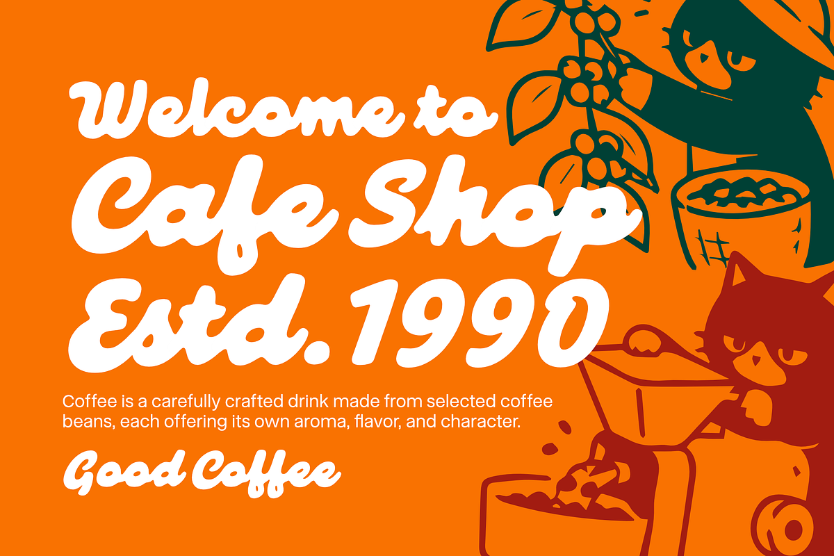 Midmate - Bold Inked Retro Script, a Script Font by Typia Nesia (Photo 10 of 12)