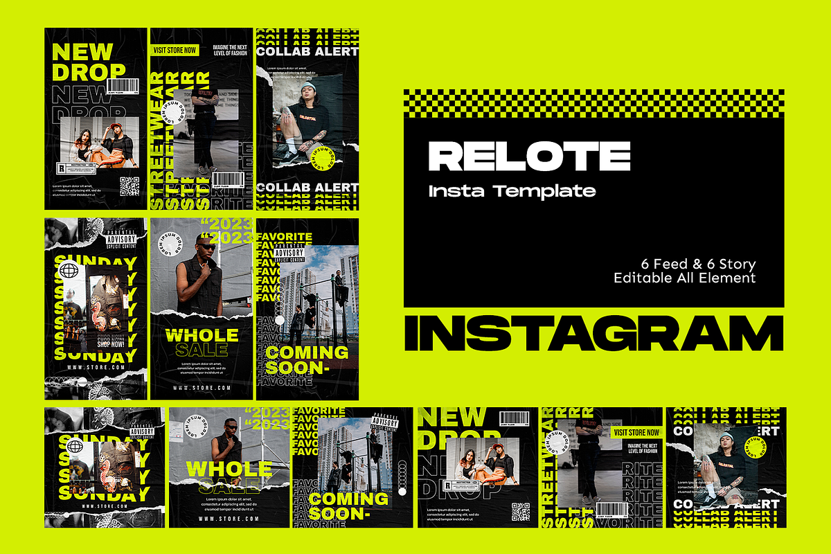 Relote Hypebeast Instagram Template, a Social Media Template by Shinra Labs (Photo 5 of 5)