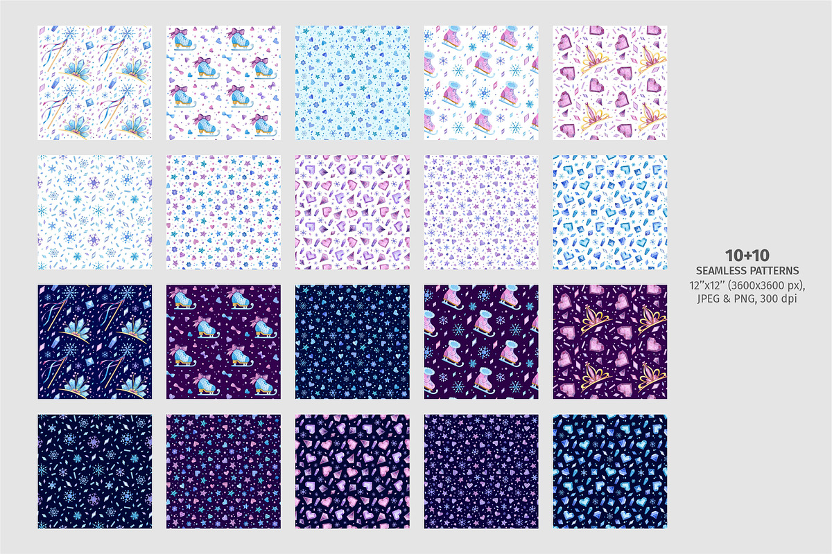 Frozen Tale Clipart & Patterns, an Illustration by Valin Malin (Photo 5 of 11)