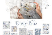 Dusty blue Pattern Collection, a Pattern Graphic by Madebyia (Thumbnail 3 of 9)