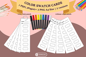 COLOR SWATCH CARD TEMPLATE PDF PNG
