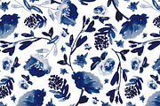 Dark navy, grey blue and white, a Pattern Graphic by Anya-D (Thumbnail 3 of 7)