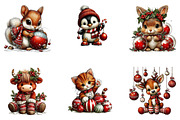 Christmas Animals Clipart, a Seasonal Illustration by CreationArt (Thumbnail 6 of 6)