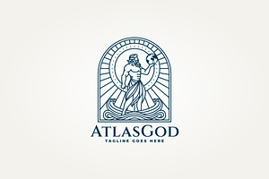greek mythology atlas logo, a Branding & Logo Template by Blazybone