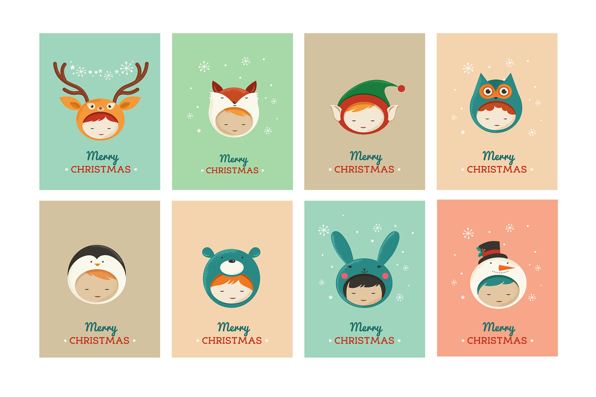 Cute Christmas Characters icons, an Illustration by Marish (Photo 3 of 5)