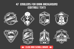 Vintage Space Emblems Set