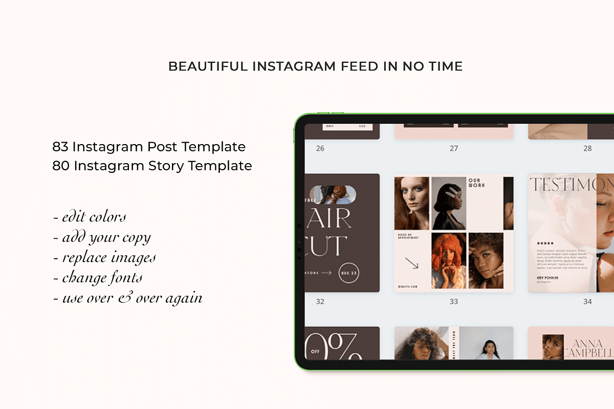 Instagram Salon Template CANVA, a Social Media Template by Kseniia_Design (Photo 5 of 10)