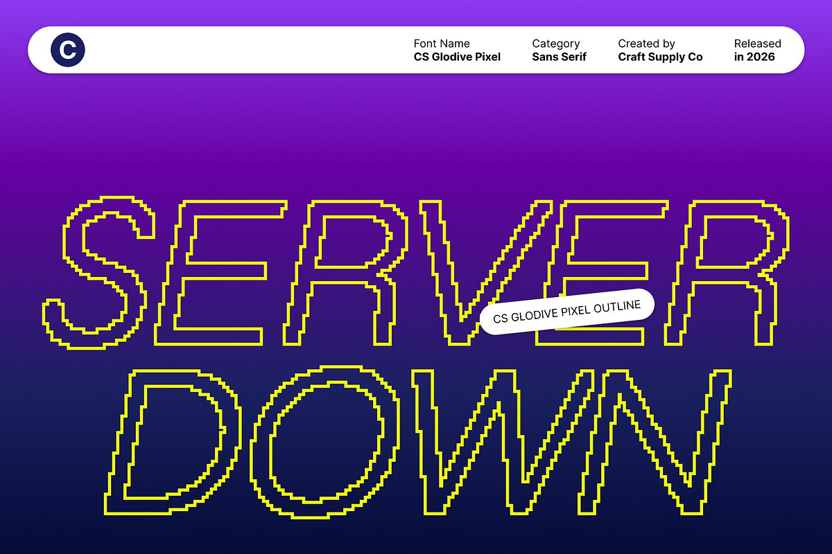 CS Glodive Pixel, a Sans Serif Font by Craft Supply Co. (Photo 2 of 8)