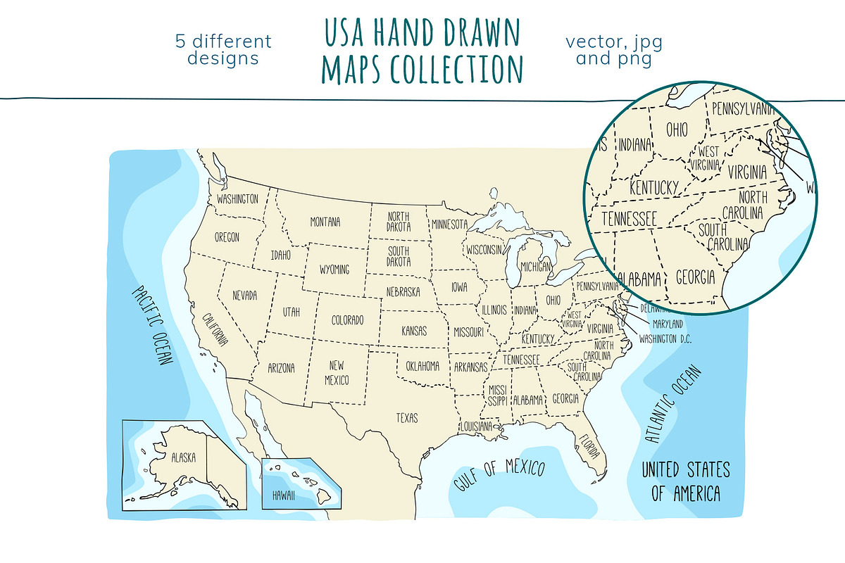 US maps collection, an Education Illustration by Illustrationsforteachers (Photo 6 of 7)