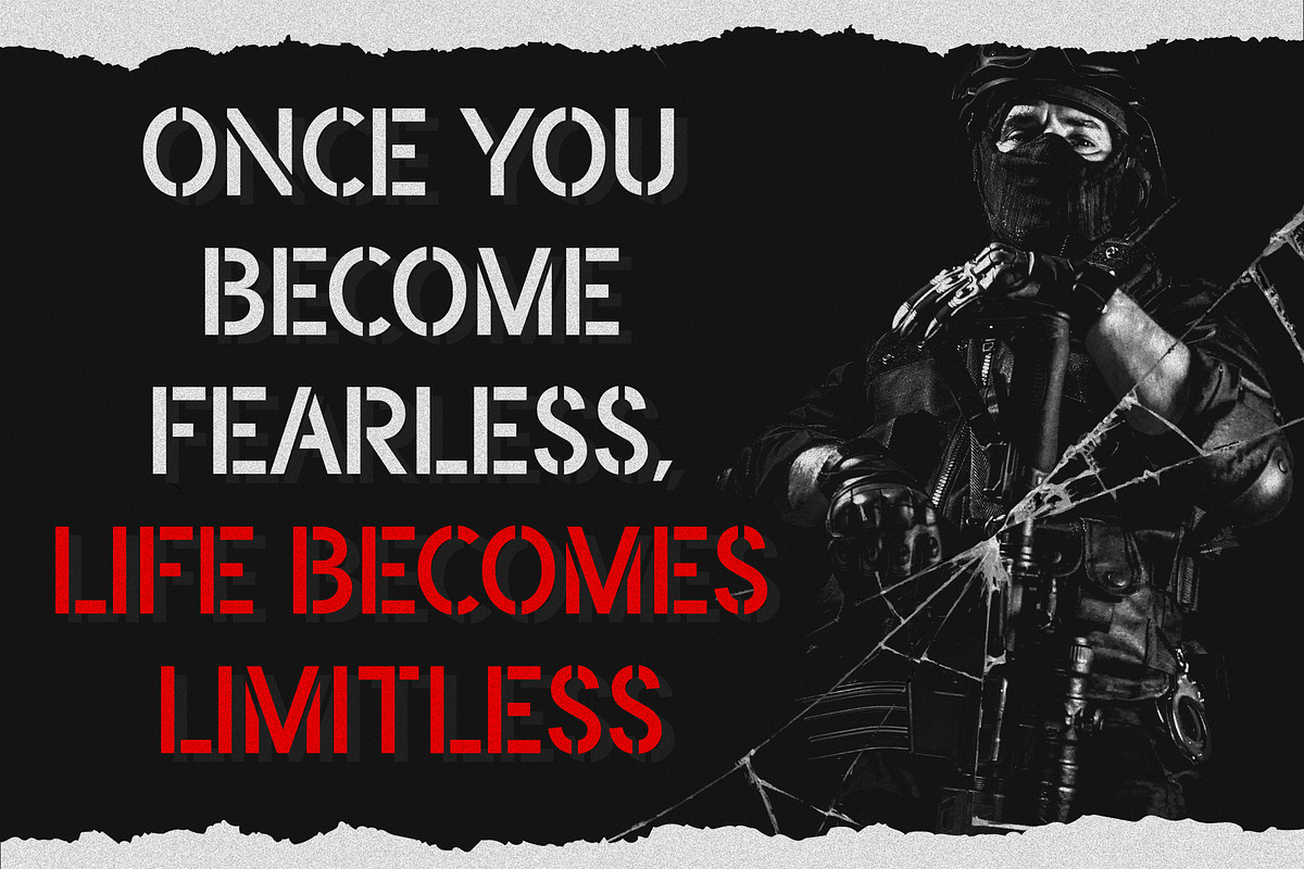 Vinstamp - Stencil Sans, a Sans Serif Font by Typia Nesia (Photo 8 of 10)