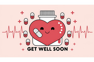 Cute illustration of a smiling heart, an Illustration by tilialucida